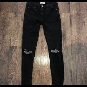 High waisted Free People black jeans